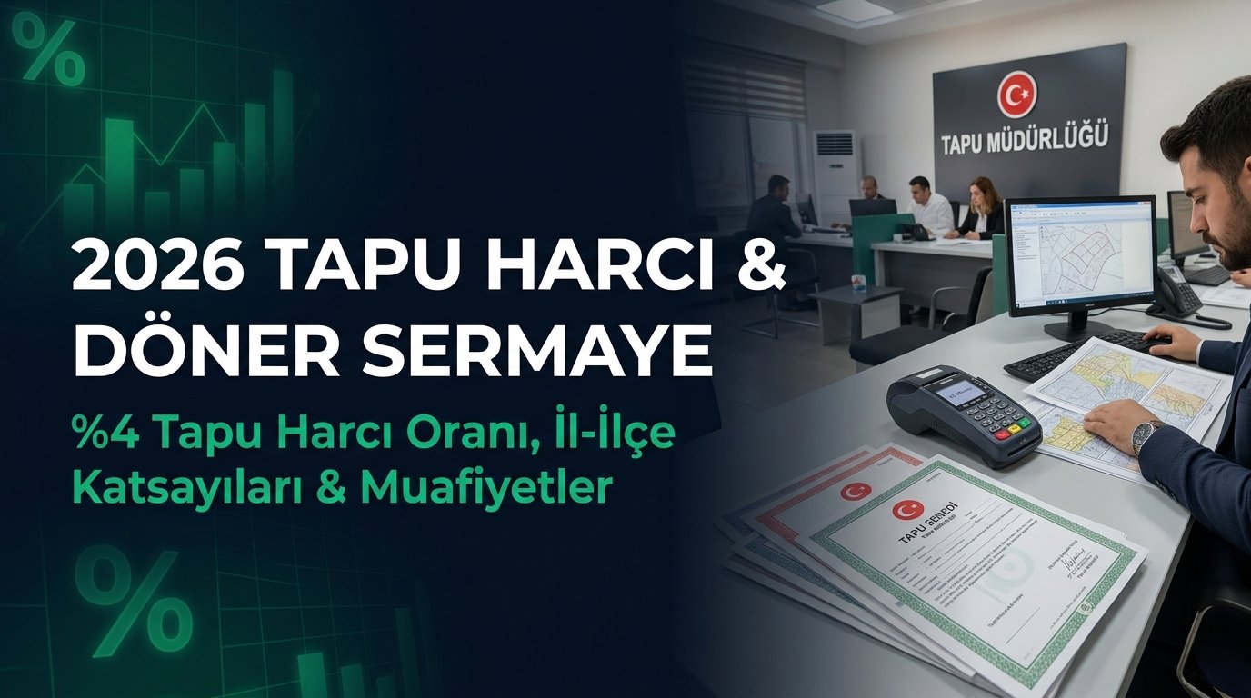 2026 Yılı Tapu Harcı ve Döner Sermaye Ücreti Hesaplama Rehberi (Güncel Katsayılar)