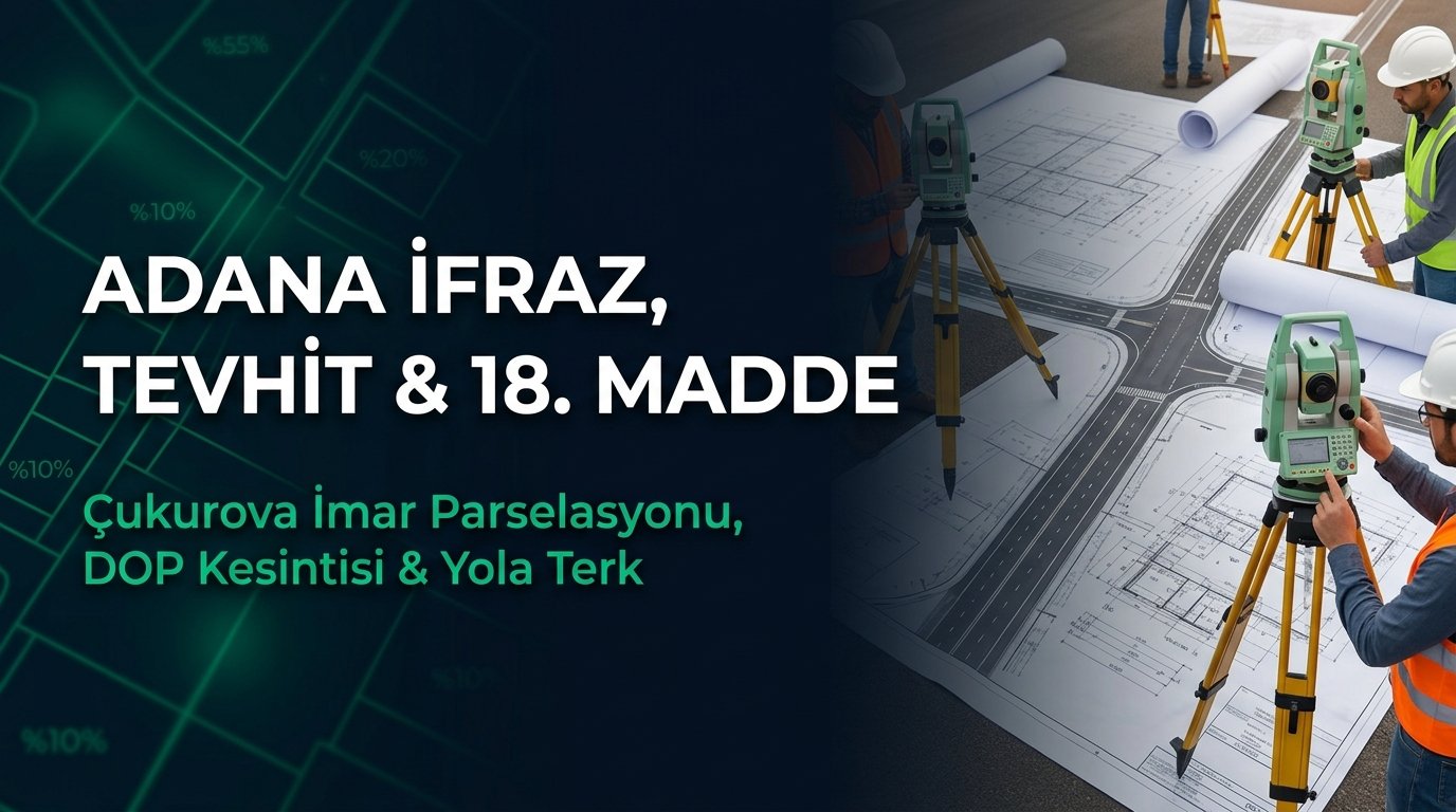 Adana İfraz, Tevhit & 18. Madde İmar Parselasyonu Rehberi: Çukurova, Seyhan, Sarıçam