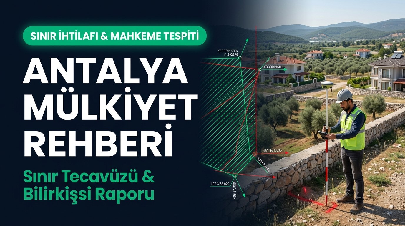 Antalya'da Komşu Sınır İhtilafı & Mahkeme Süreçlerinde Yetkili Harita Mühendisi: Men'i Müdahale, Ecrimisil ve Delil Tespiti (2026 Güncel)