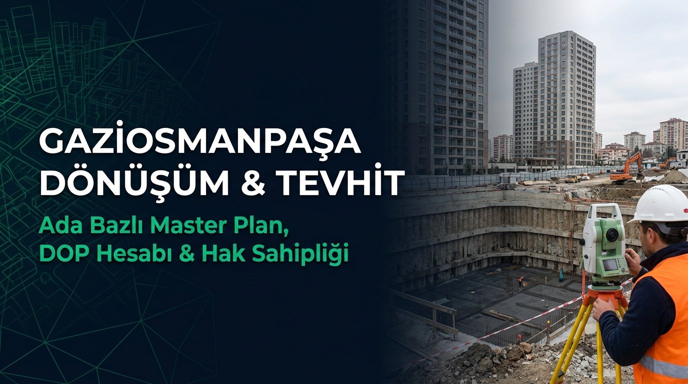 Gaziosmanpaşa Master Planlı Kentsel Dönüşümde Ada Bazlı Tevhit, İfraz ve Hak Sahipliği Metrekare Tespiti