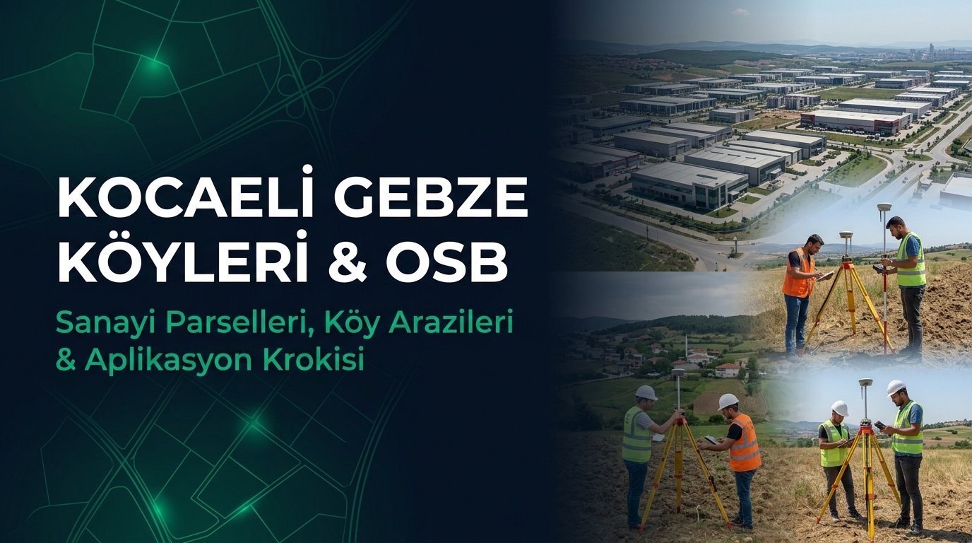 Kocaeli Gebze Köyleri Harita Kadastro Rehberi: Pelitli, Balçık, Denizli OSB ve Arsa Aplikasyonu