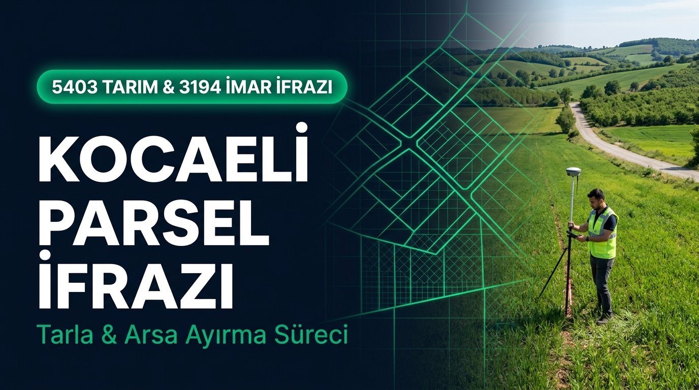 Kocaeli Tarla ve Arsa İfrazı Rehberi: 5403 Sayılı Tarım ve 3194 İmar Kanunu Kapsamında Parsel Ayırma Şartları (2026 Güncel)