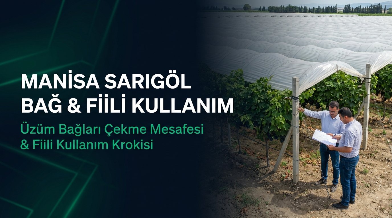 Manisa Sarıgöl Harita Kadastro Rehberi: Üzüm Bağları Çekme Mesafeleri, Hisseli Tapu Fiili Kullanım Krokisi