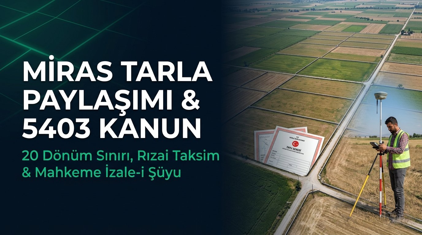 Miras Kalan Tarla Kardeşler Arasında Nasıl Paylaşılır? 5403 Sayılı Kanun ve 20 Dönüm Kuralı