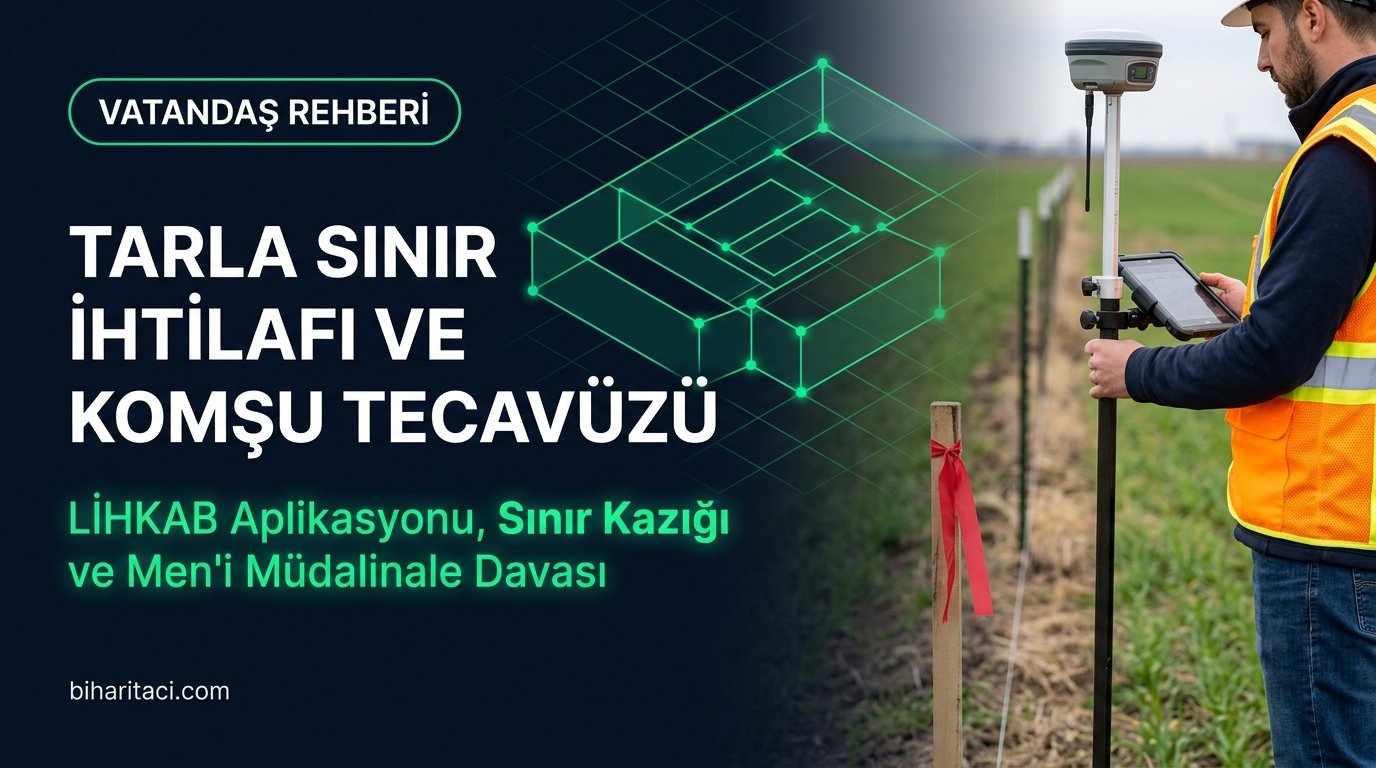 Tarla Sınır İhtilafı ve Komşu Tecavüzü: LİHKAB Aplikasyonu, Sınır Kazığı ve Men'i Müdahale Davası Rehberi